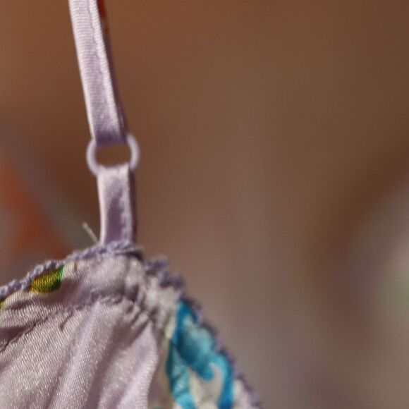 Jaclyn Smith Lavender Floral Satin Nightgown NOS Medium - Picture 13 of 15